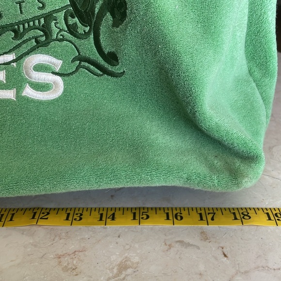 Vintage Juicy Couture XL purse tote green terry “Juice Loves” - Picture 14 of 16